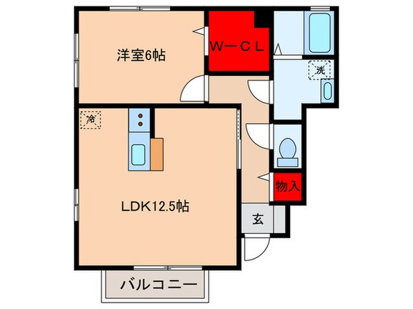 コンフォールヴァンテBの物件間取画像